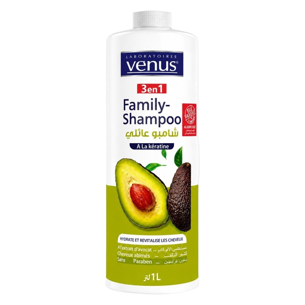 Venus 3En1 Family Shampoing A La Kératine Hydrate Et Revitalise Les Cheveux