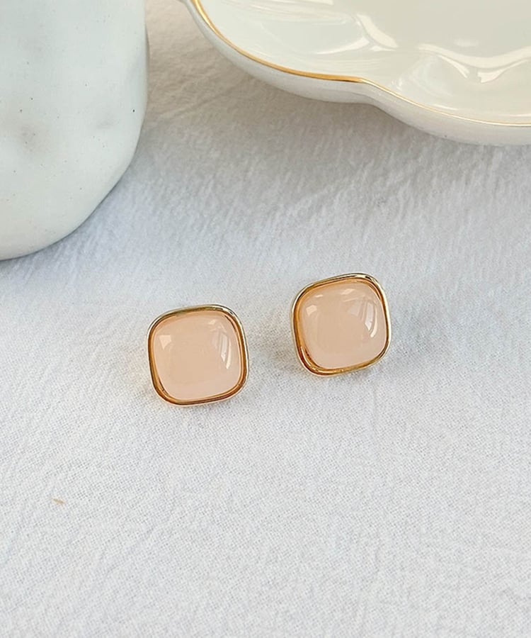 Boucles D’Oreilles “Nude Éclat” – Fini Naturel Brillant