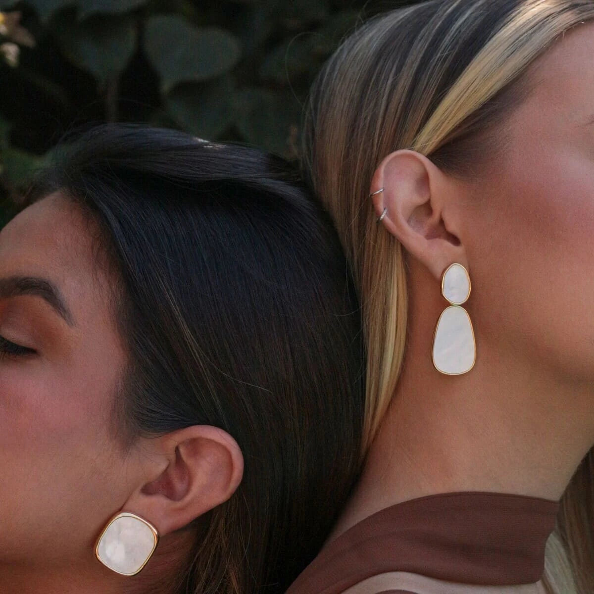 Boucles D'Oreilles Carrées En Résine De Couleur Blanc Crème