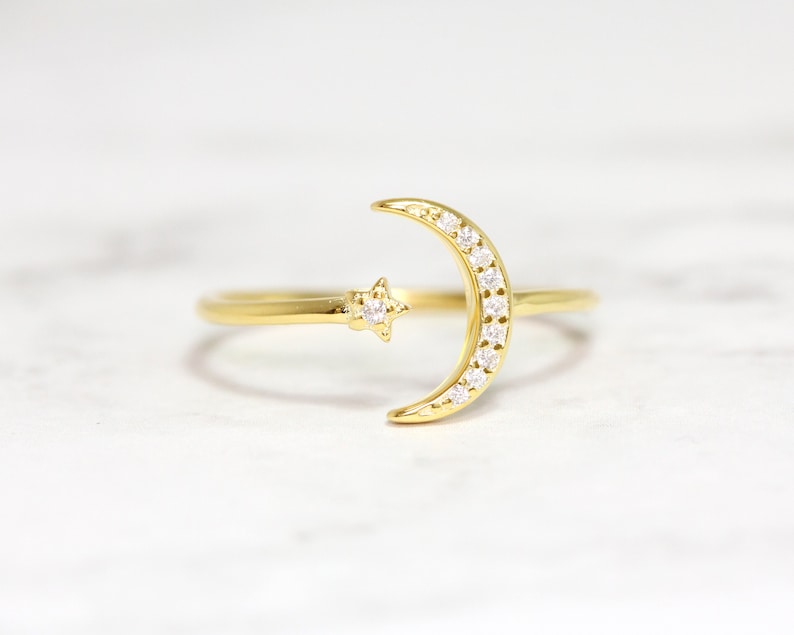 Bagues Lune Et Étoile Pour Femme