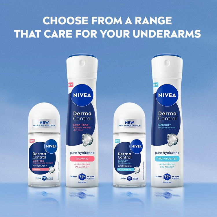 Nivea مزيل العرق Derma Control Pure Hyaluron Pro-Vitam8N B5 0% كحول بخاخ