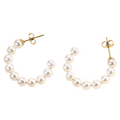 Boucles Créoles Semi-Ouvertes En Perles Créoles Perlées Boucles D’Oreilles Demi-Créoles Avec Perles