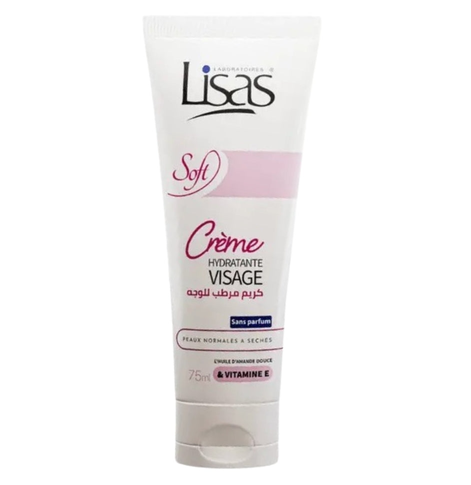 Lisas Soft Crème Hydratante Visage Sans Parfum À La Vitamine E – Peaux Normales À Sèches