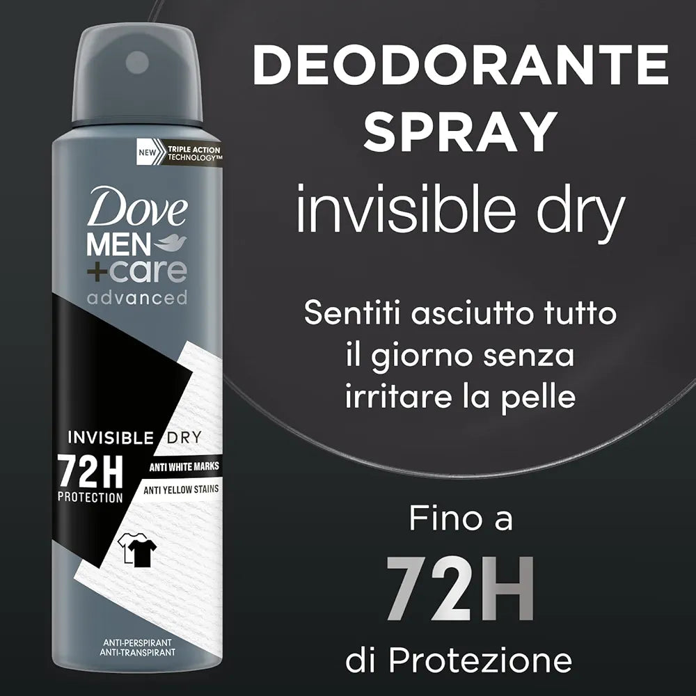 Dove Men+ Care Advanced Déodorant Anti Transpirant 72H Protection Invisible Dry