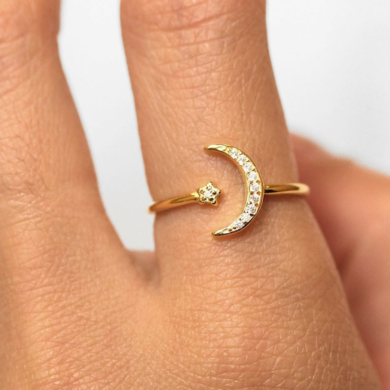Bagues Lune Et Étoile Pour Femme
