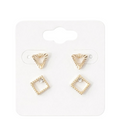 Lot De 2 Paires De Boucles Dorées Puces Cristallines Et Étoiles Solaires