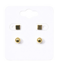 Parure Boucles D’Oreilles Carré Doré & Perle Brillante