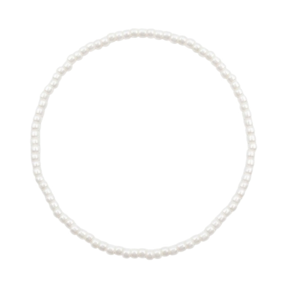 Collier Ras-De-Cou Fin En Perles Blanches Nacrées