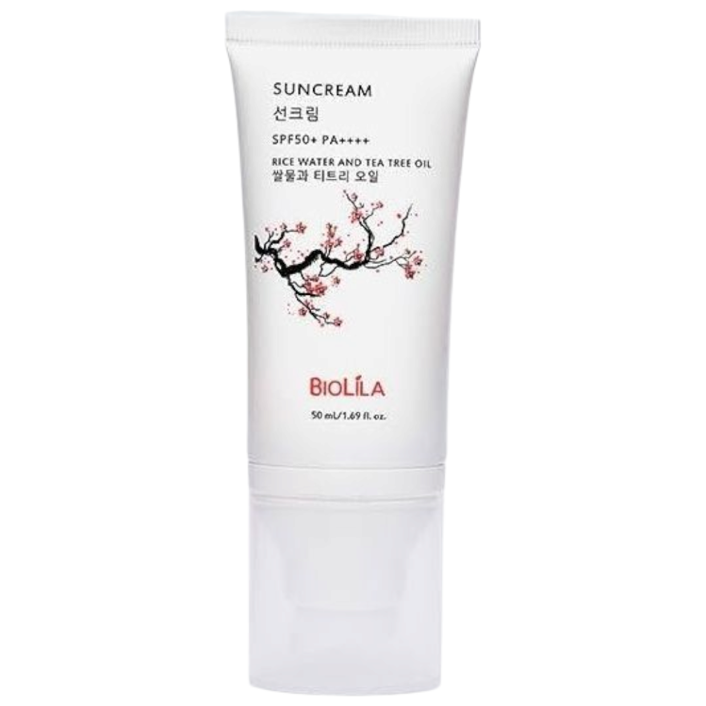 Biolila Crème Solaire Spf50+ Pa++++ À L’Eau De Riz Et Huile D’Arbre À Thé