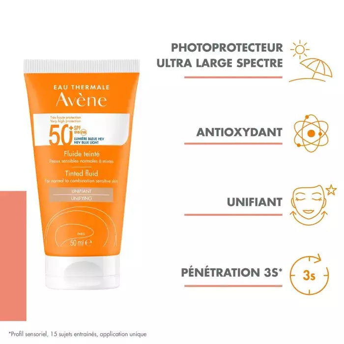 Avène Crème Solaire Teintée Spf50+ Visage Peaux Sensibles Et Sèches