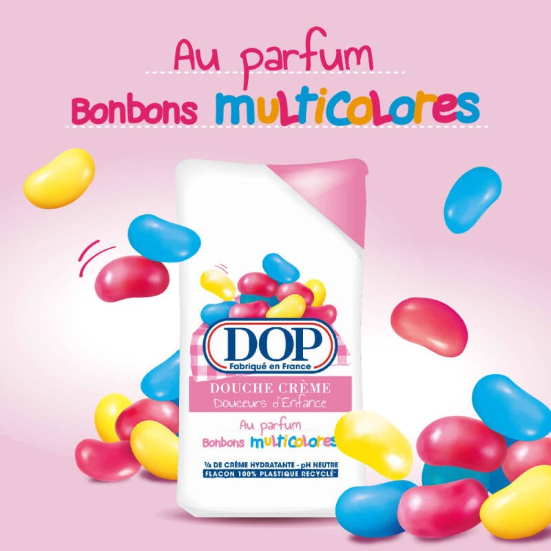 كريم جل الاستحمام Dop Douceurs D'Enfance برائحة الحلوى متعددة الألوان