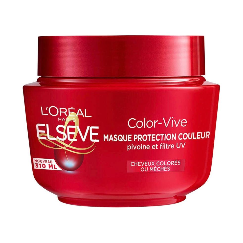 Elseve Color-Vive Masque Protection Couleur Enrichi En Pivoine/Filtre Uv Pour Cheveux Colorés/Méchés