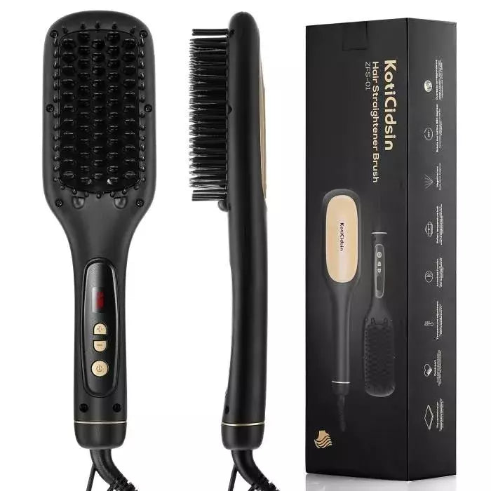 Koticidsin Brosse Lissante Affichage Led+Peigne À Cheveux De La Température Réglable Brosse Chauffante